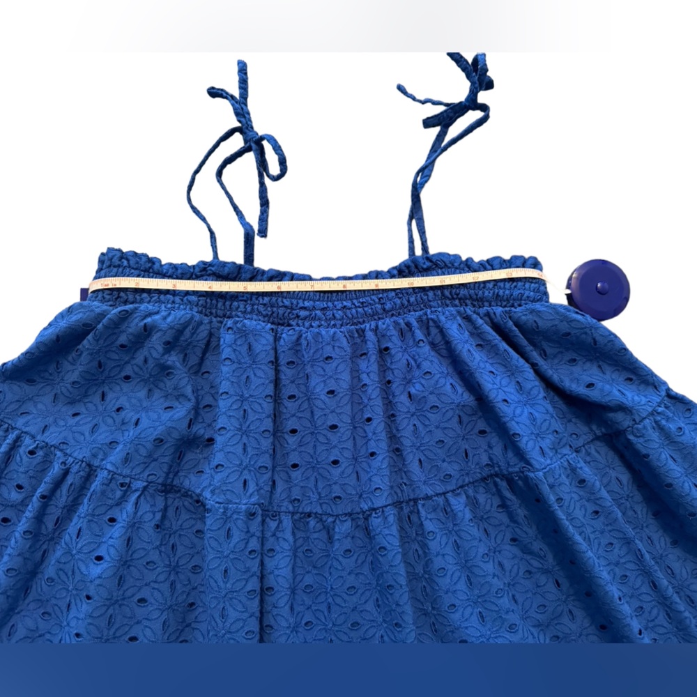 Crown & Ivy Colbaly Blue Mini Dress-Eyelet, Cottage, Coastal, Boho, Maximalist! - Picture 8 of 15